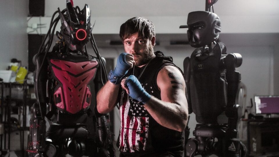 Combat robots inside a San Francisco fight club